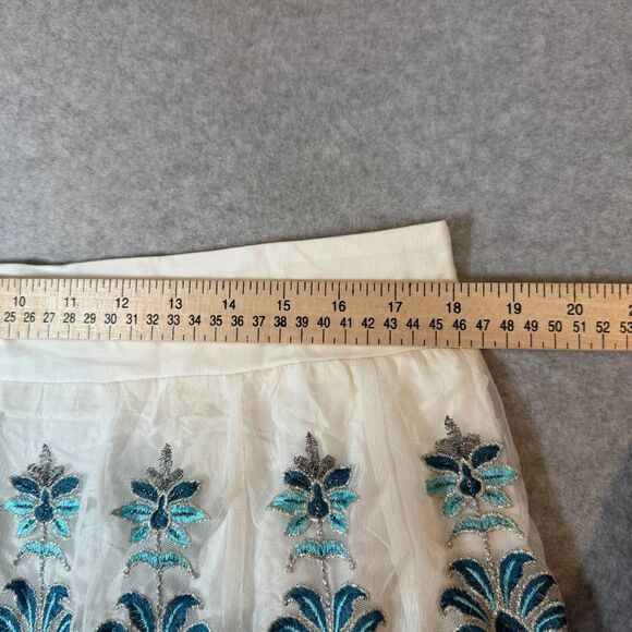 Soft Surroundings Icon Alexandria Embroider Maxi Skirt Boho Fairy Whimsical Sz L - Picture 8 of 8
